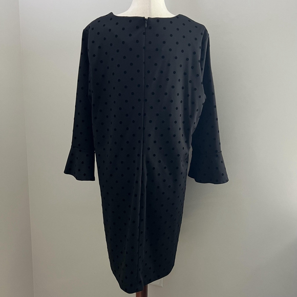 Old Navy Dress XL Black Velvet Polka Dot Bell Sleeve Whimsigoth Vamp Fairy Goth - Picture 2 of 11
